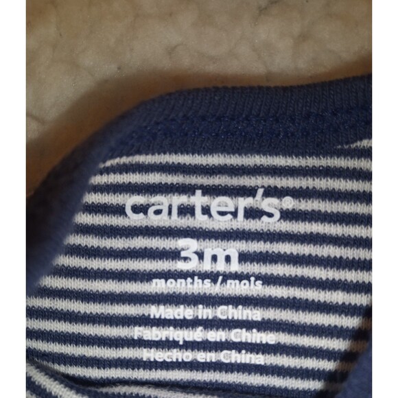 Carter’s Baby Boy Bodysuits 3M Lot of 2 – Cute Sayings & Stripes - Picture 6 of 10